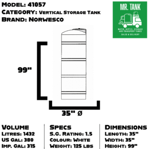 41057 - 315 Imperial Gallon Vertical Storage Tank-image