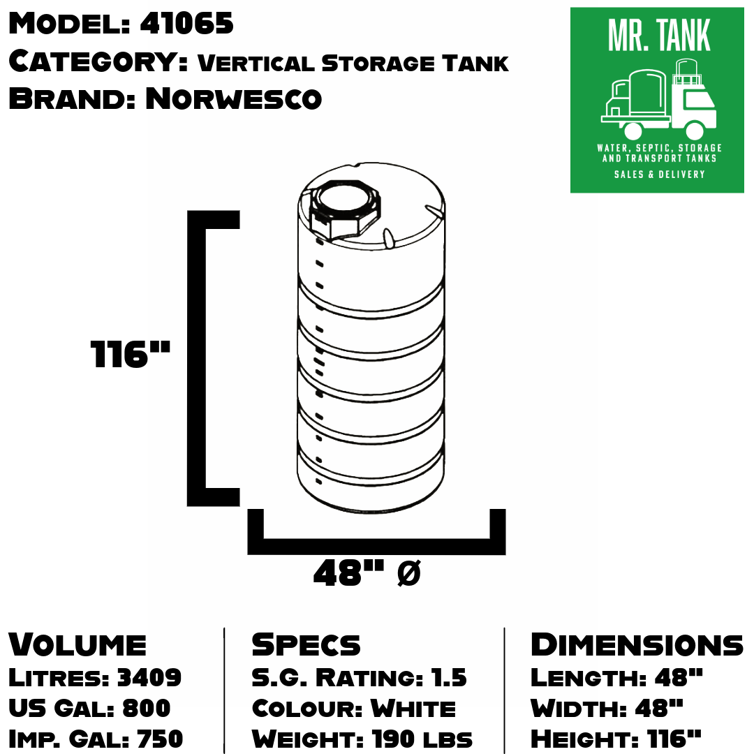 41065 - 750 Imperial Gallon Vertical Storage Tank-image