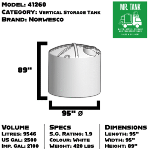 41260 - 2100 Imperial Gallon Vertical Storage Tank HD-image