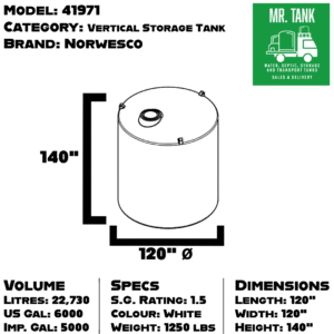 41971 - 5000 Imperial Gallon Vertical Storage Tank-image