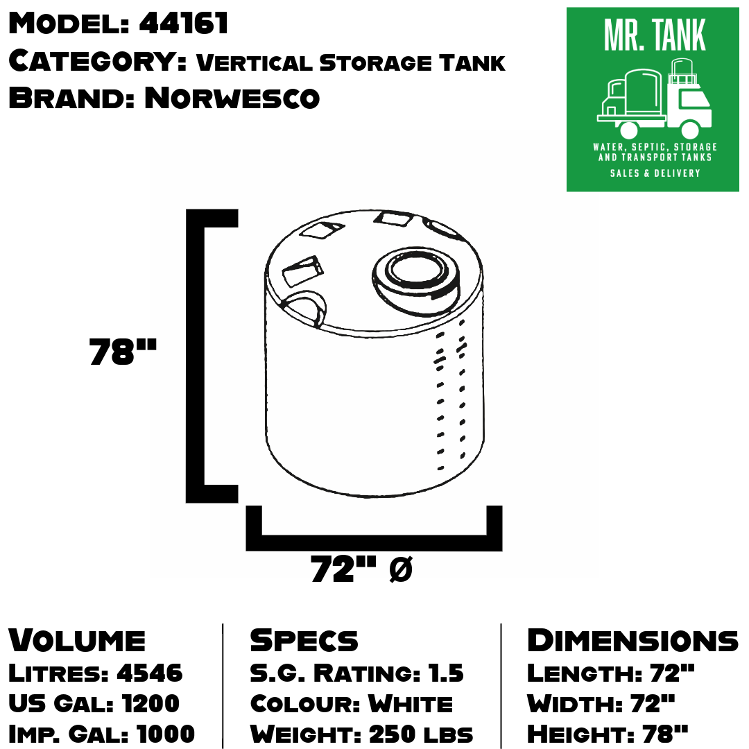 44161 - 1000 Imperial Gallon Vertical Storage Tank-image