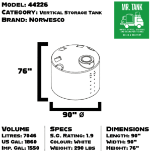 44226 - 1550 Imperial Gallon Vertical Storage Tank HD-image