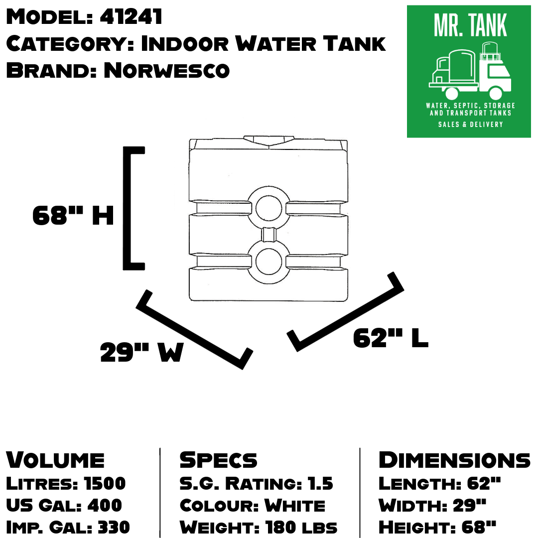 41241 - 330 Imperial Gallon Indoor Freestanding Water Tank-image
